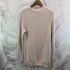 Duluth Dress Womens Medium Pink Mock Sweater Waffle Knit Tunic Worth Long Sleeve