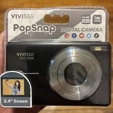 Vivitar Popsnap Compact Slim Digital Camera 16X Zoom 1080p Built-in Flash Black