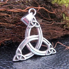 Massiver 925 Sterling Silber keltischer Dreifaltigkeitsknoten Triquetra Anhänger irischer Schmuck