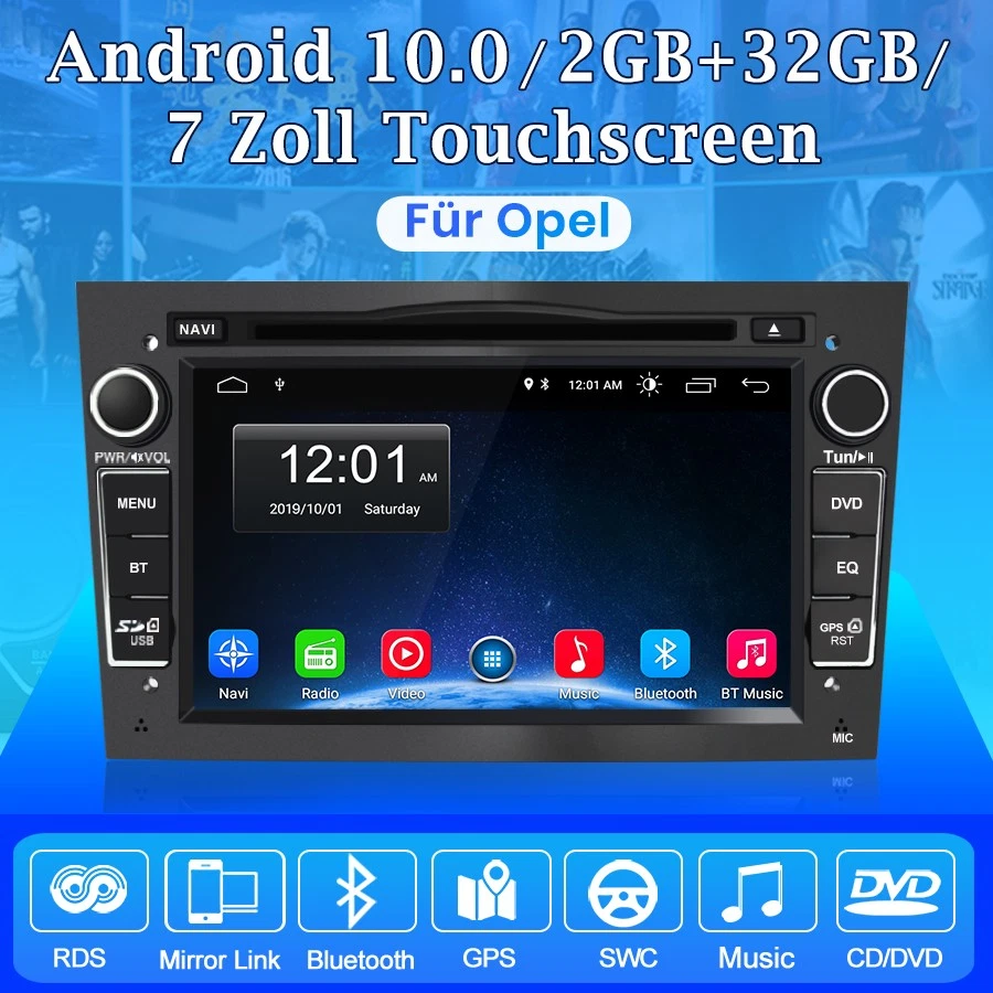 7" Android10 Autoradio DVD GPS Navi für OPEL Astra Zafira B Vectra C SWC DAB+ - Bild 2 von 4