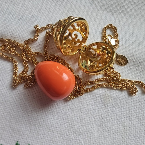 Joan Rivers Faberge Egg Inspired Interchangeable Ornate Cages Pendant Necklace