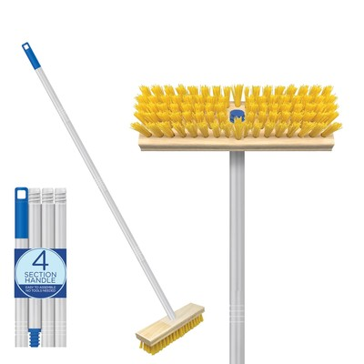 #ad Products Deck Scrub Brush W 48quot; Long Handle amp; 9quot; X 3.5quot; Scrubber Durable Fiber $38.48