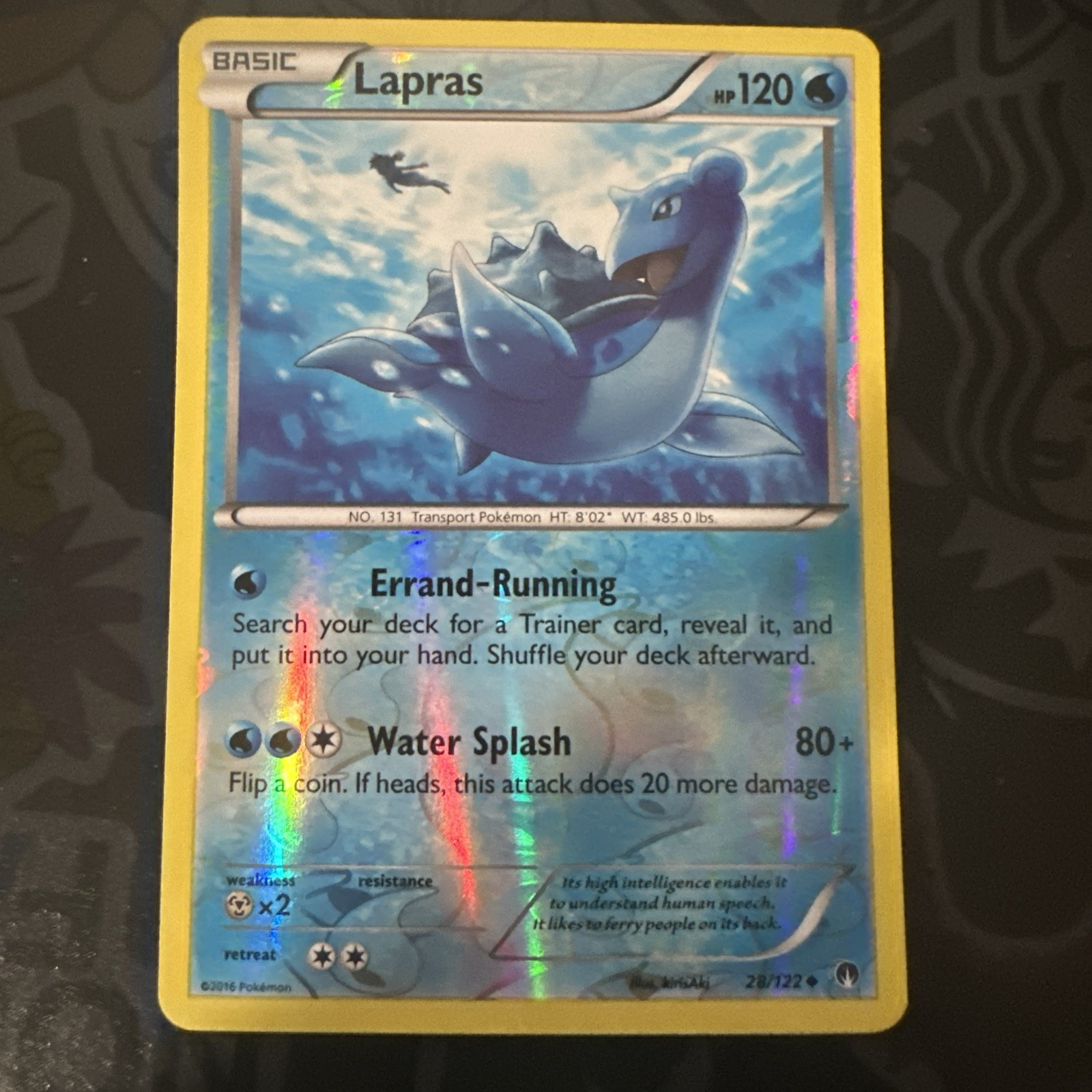 Pokemon Card Lapras Breakpoint Uncommon 28/122 Near Mint foil holo