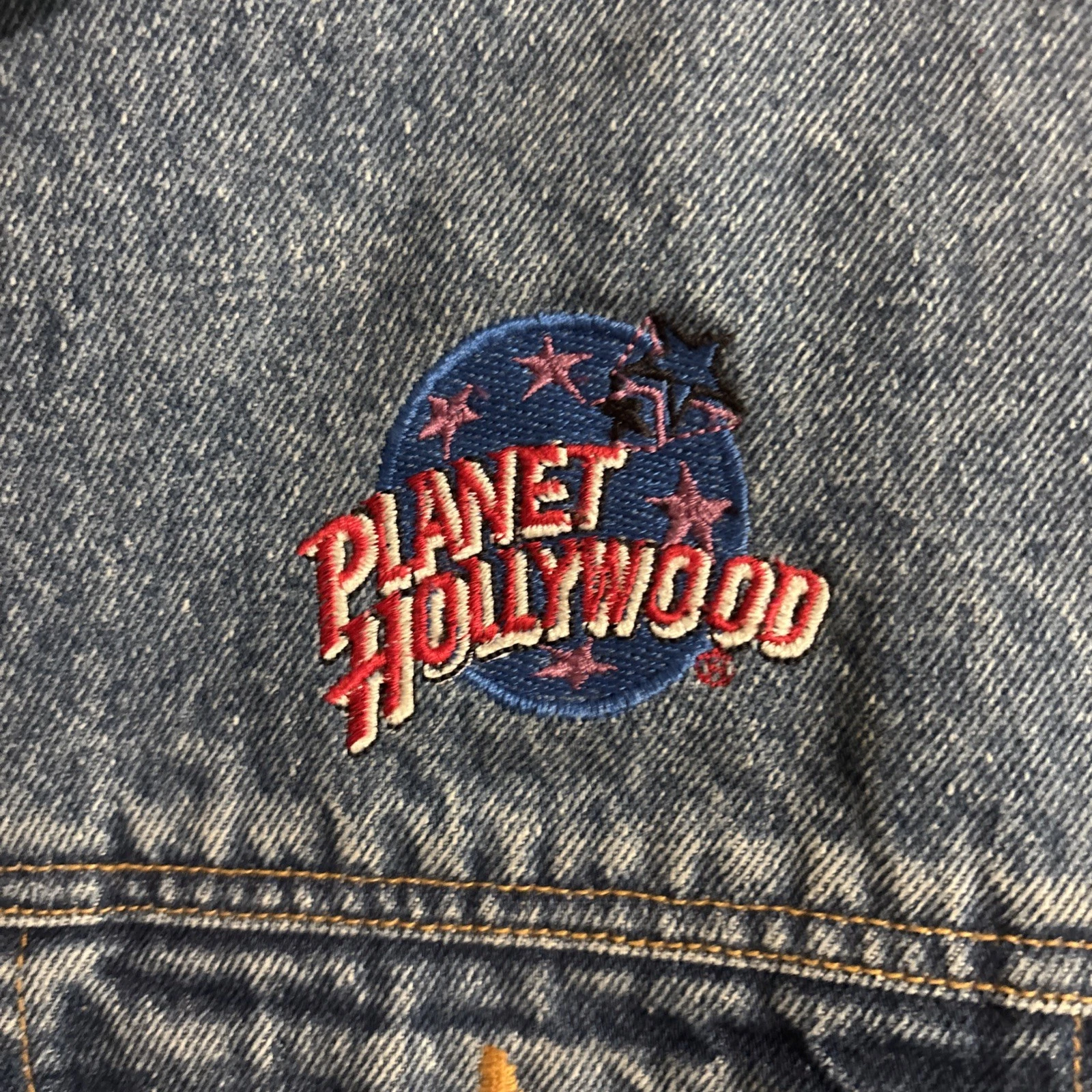 Vintage 1991 PLANET HOLLYWOOD Las Vegas Casino Denim Trucker Jean Jacket Small - product detail image 6