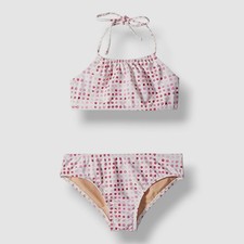 Toobydoo Girl's Pink Polka-Dot Bandeau Two-Piece Bikini Swimwear Size Size 1-2