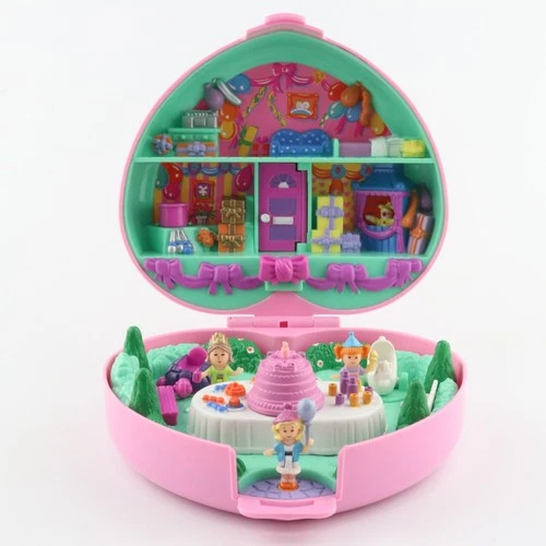 POLLY POCKET 1992 Partytime Party Birthday Stamper COMPLETE w/ CAKE