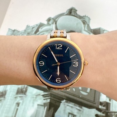 Fossil ES4925 Monroe Quartz Blue Dial Women's Watch | eBay