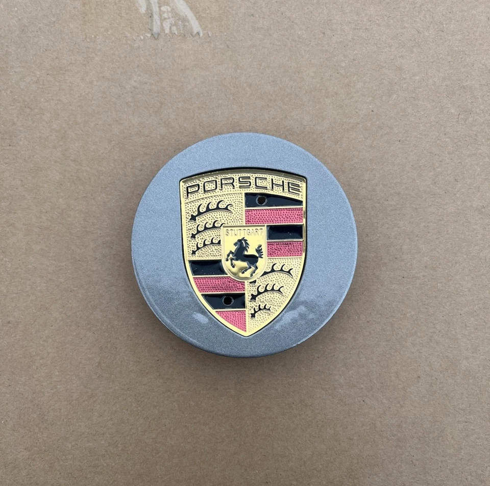 Porsche Gray & Gold Wheel Center Caps Set 4PCS 76mm 7L5601149 7P5601149 - Image 3 of 4