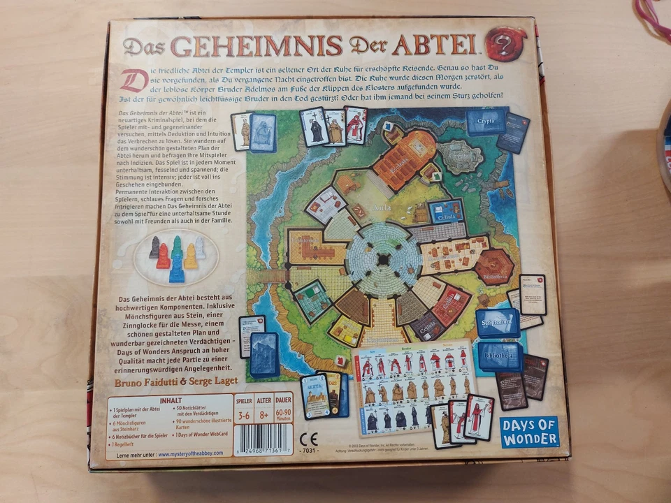 Das Geheimnis der Abtei - Days of Wonder - Brettspiele-Sammlung-Konvolut-Boardga - Bild 2 von 4