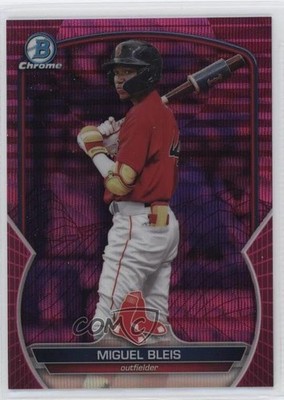 2023 Bowman Chrome Prospects Fuchsia & Pink Vapor Refractor Miguel Bleis 0w3