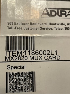 AdTran MX2820 1186002L1 M13 Multiplexer MUX Card, Module M3C3RG0AAA