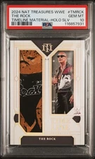 POP 1 PSA 10 2024 NATIONAL TREASURES TIME LINE MATERIALS /25 THE ROCK PATCH SSP