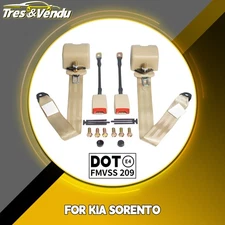 3-point Adjustable Retractable Safety Seat Belt Strap Kits For Kia Sorento Beige