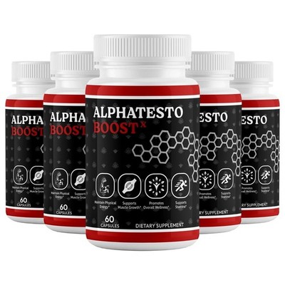 (5 Pack) Alpha TestoBoost X Plus Alpha Testo Booster for Men, AlphaTestoBoost
