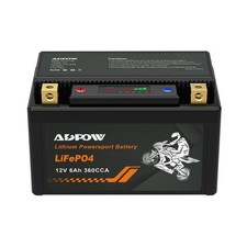 Lithium Motorcycle Battery, Fits YTX7A-BS/YTX9-BS/YTZ10S-BS/YTX12-BS with 3 S...