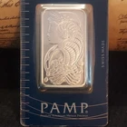 PAMP Suisse .999 Fine Silver 1 oz Bar - Certificate No. 088860 Bullion Shape