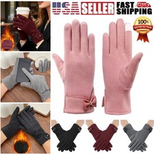 Women Winter Warm Gloves With Sensitive Touch Screen Texting Fingers Cute Bowtie