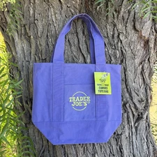 Trader Joe’s Mini Halloween Canvas Tote Bag Purple Fall 2025 Limited Release
