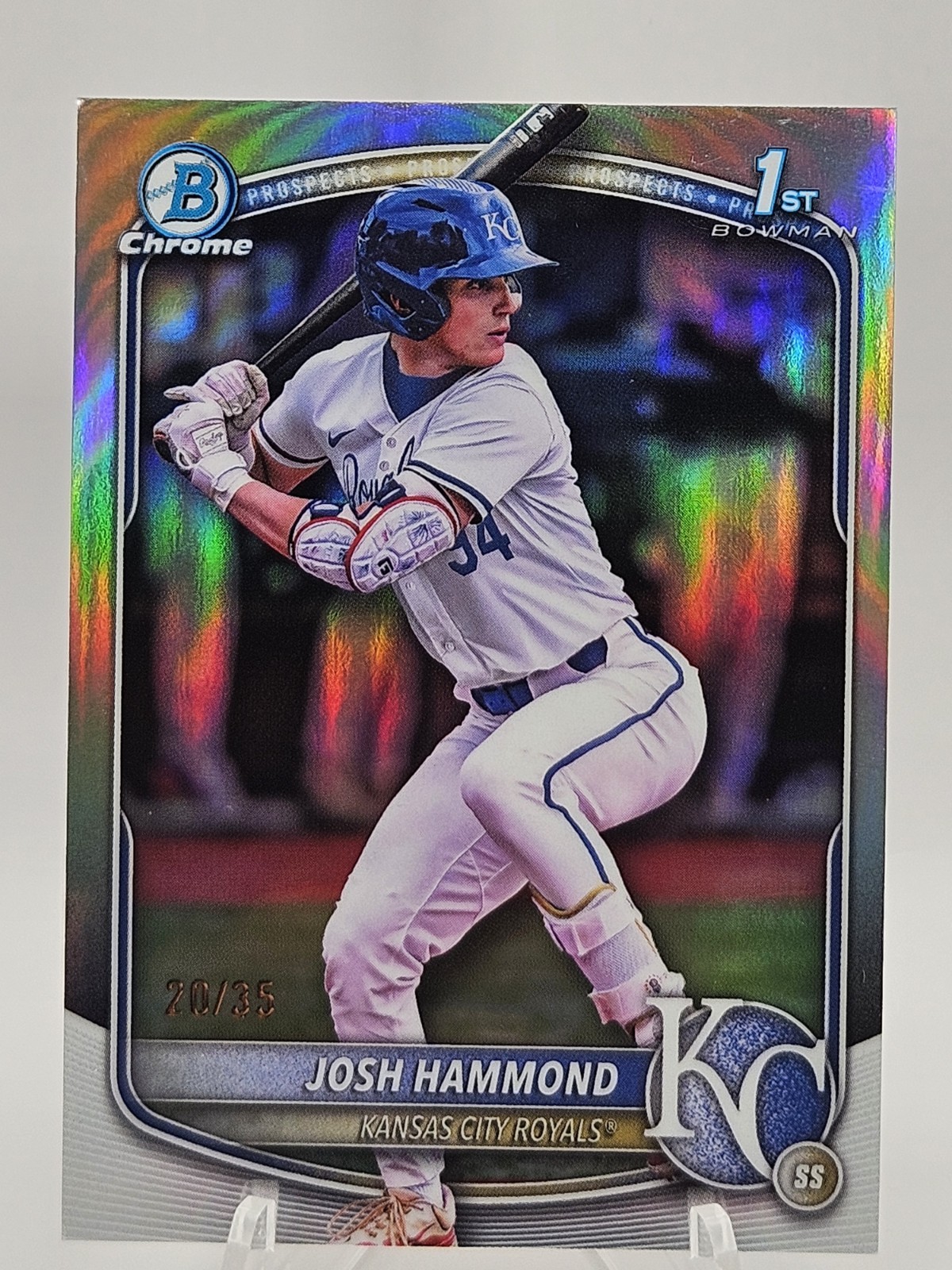 2025 Bowman Draft Josh Hammond 1st Chrome Prospect Bowman Logofractor /35