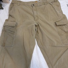 Carhartt Men  s Rugged Flex Canvas Relaxed Fit, 40x32 Khaki/Tan Work Pants