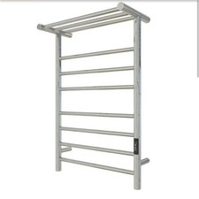 KWW Electric Towel Warmer 7-Bar Wall Mount Rack Shelf Silver KTW02-2132P