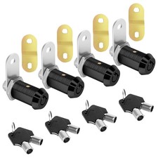 Cam Lock with Keys RV Compartment Lock Keyed Alike Black Finish, 1-1/8" RV Co...