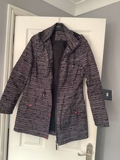 Bonmarche Ladies Rain Coat Jacket Size 10 Black and White NWOT 