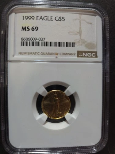 1999 $5 American Gold Eagle 1/10 oz NGC MS69 Gold Coin