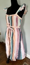 J. Crew Striped dress, Size 6, Button front, Sleeveless, Pockets, Coastal Summer