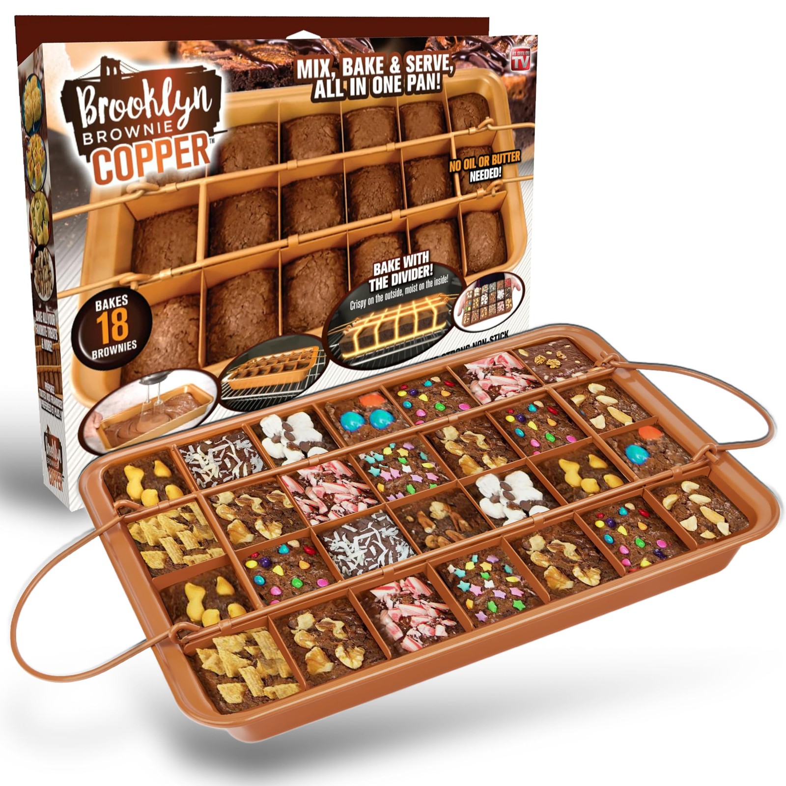 РАЗДЕЛИТЕЛИ ДЛЯ ФОРМЫ ДЛЯ БРАУНИ GOTHAM STEEL XL ДЛЯ ВЫПЕЧКИ БРАУНИ СО ВСЕМИ КРАЯМИ - КОРИЧНЕВЫЕ