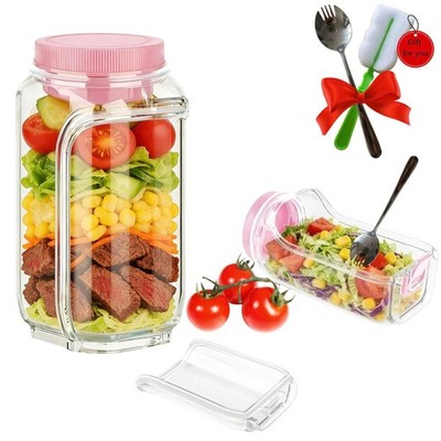 Salad Pod Mason Jar Side Open For Office, Travel, Gym & Picnic With Dressing ...