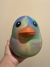 Sunny Days Jumbo Squeezy Duck Squishy Stress Toy Multicolor Tie-Dye