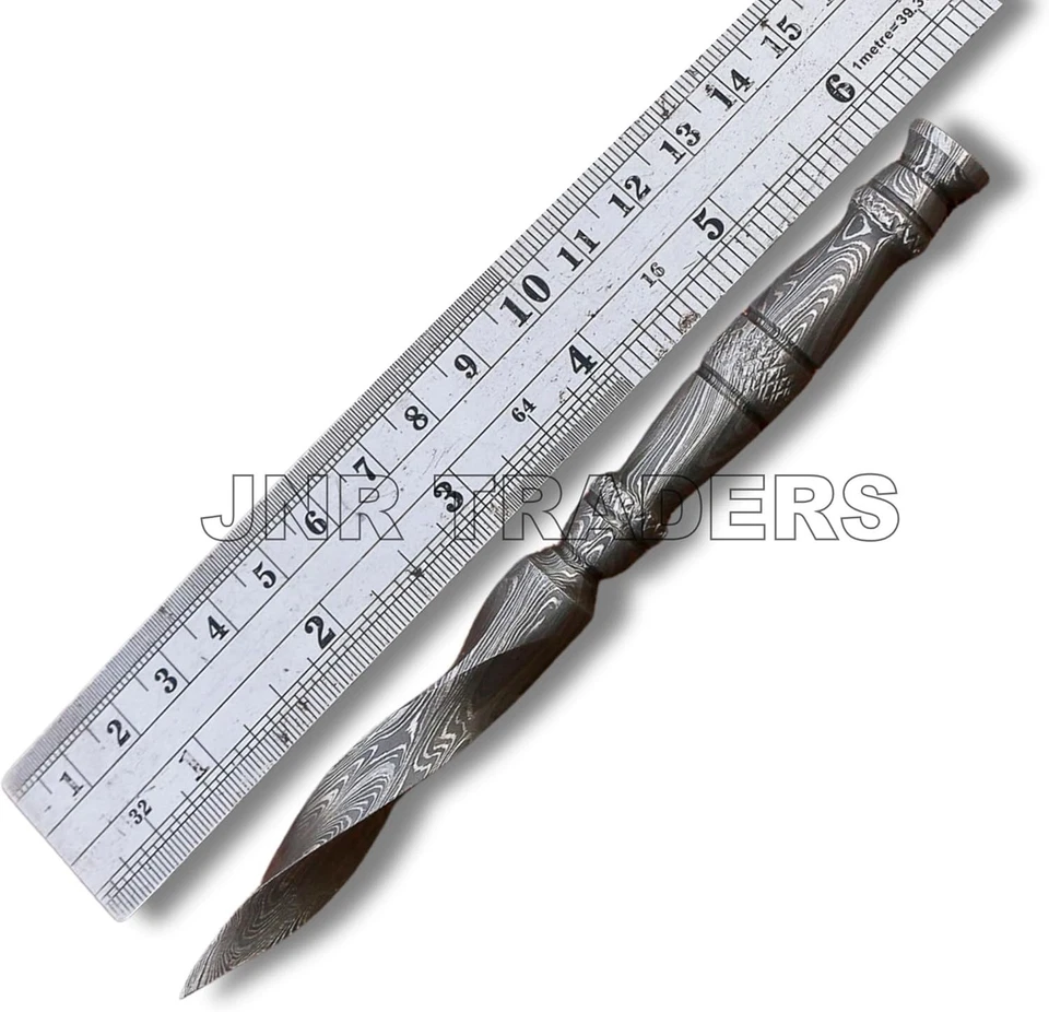 Cuchillo ciclónico M48 - Cuchillo daga de tres filos 6 pulgadas Full Tang acero Damasco Foto 3 de 4