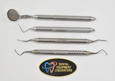 FOUR  Various Hu-Friedy Dental Instruments with # 6 Satin Steel Handles