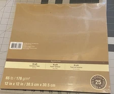 Recollections Brown Color Cardstock Paper, 12" x 12" 25 Sheets-New!