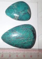 Turquoise Stone Flat Free Form Cabochon 151 Carat 2 pieces 30.2 gram