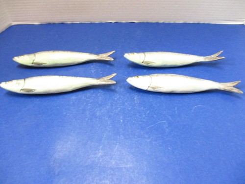 RARE 4 Vintage Sardine Fish Knife Rests Andrea by Sadek 8" Jay Willfred