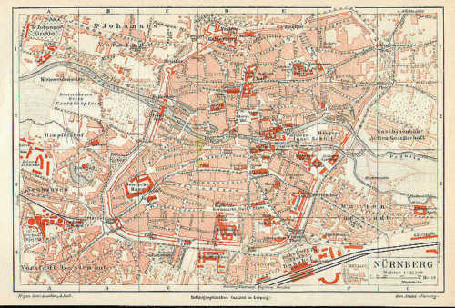 Norimberga Marienvorstadt St Johannes Mappa Città Di 1897