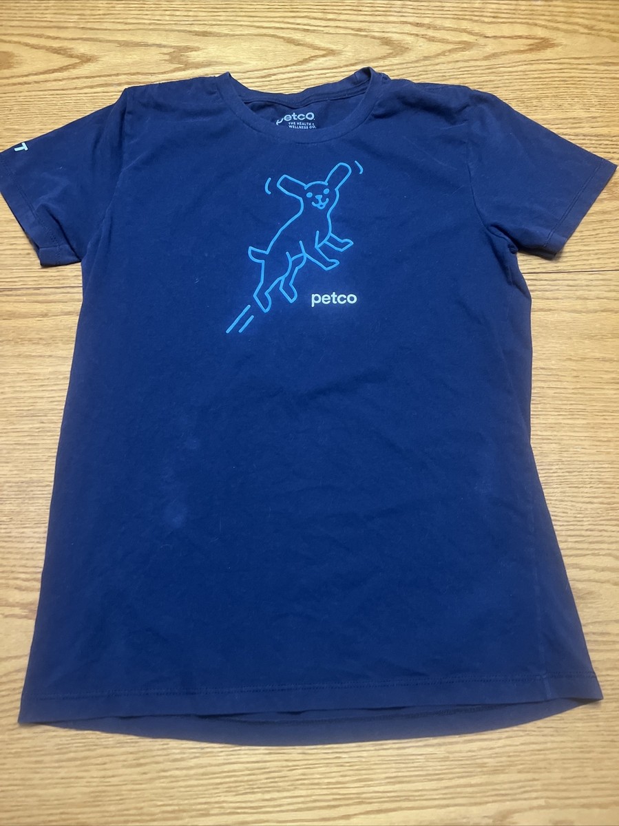 Petco Shirt Women's Medium Blue Employee Crew “Stylist” Clean Food