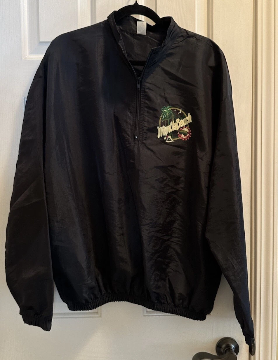 Vtg 90s Surf Style 1/4 Zip Windbreaker Myrtle Beach, Made In USA