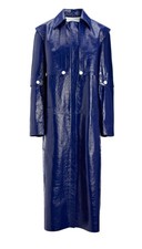 Joseph Shawn Crack Lambskin Leather Coat Blue Size Uk 8 Eu 36 £1850