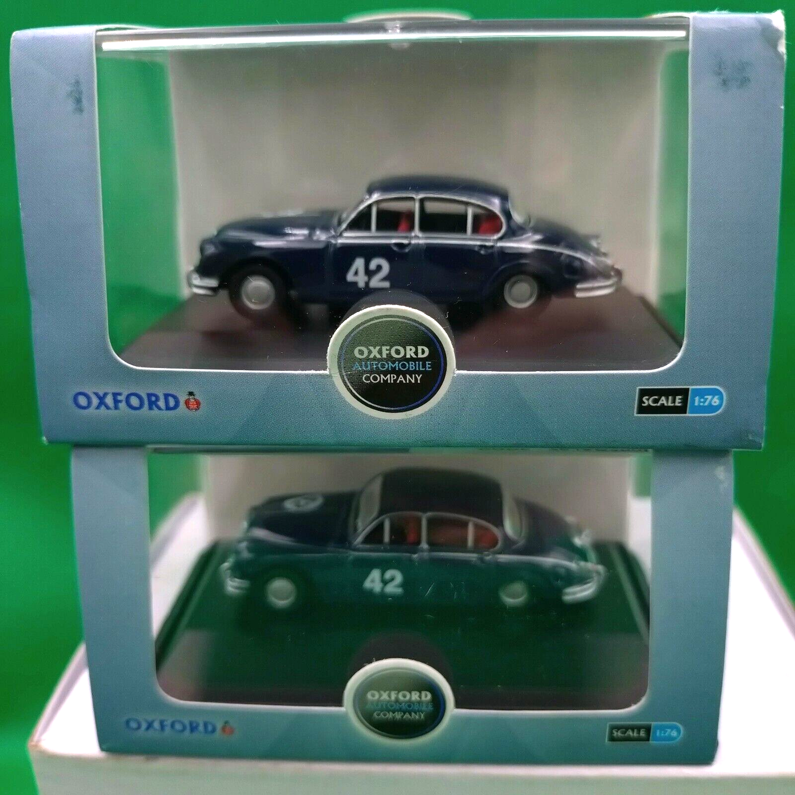 2x Oxford Diecast Jaguar MK11 Equipe Endeavour Stirling Moss OO Gauge 1:76