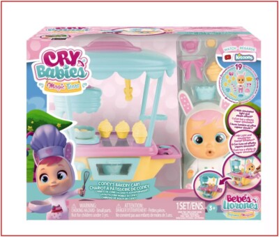 Cry Babies CONEY'S BAKERY Cart Set - Exclusive Doll 19 Pieces Smoke Oven  NEW 