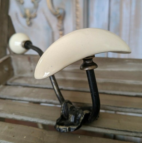NEW Ceramic Cream Wall Hat Coat Door Double HOOKS French Vintage Shabby Chic - 第 1/6 張圖片