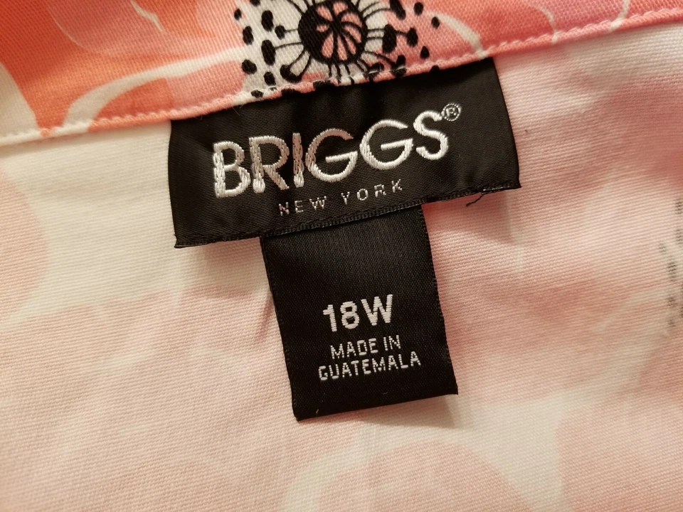 Abrigo Chaqueta Blazer Briggs New York Mujer Talla 18W Naranja Rosa Negro Blanco Floral Foto 2 de 4