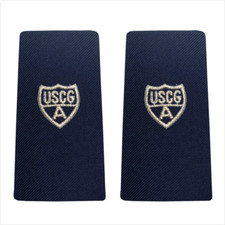 GENUINE U.S. COAST GUARD AUXILIARY SHOULDER BOARD: ENHANCED MEMBER - SILVER A -
