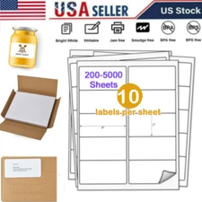 2" x 4"250-5000 Sheets Shipping Address Labels for Laser Ink Jet Adhesive 10 UP 
