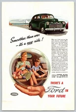 1945 WWII Ford Motor Company Vintage Print Ad 8x11
