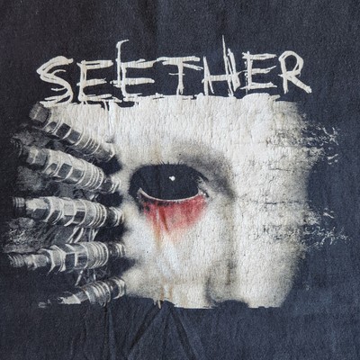 Vintage Seether Karma and Effect Grunge Metal Band 2005 Black LG Graphic T-Shirt