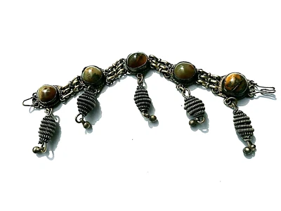 Ancien Bracelet Ethnique. Métal Argenté et pierres . - Photo 1/4